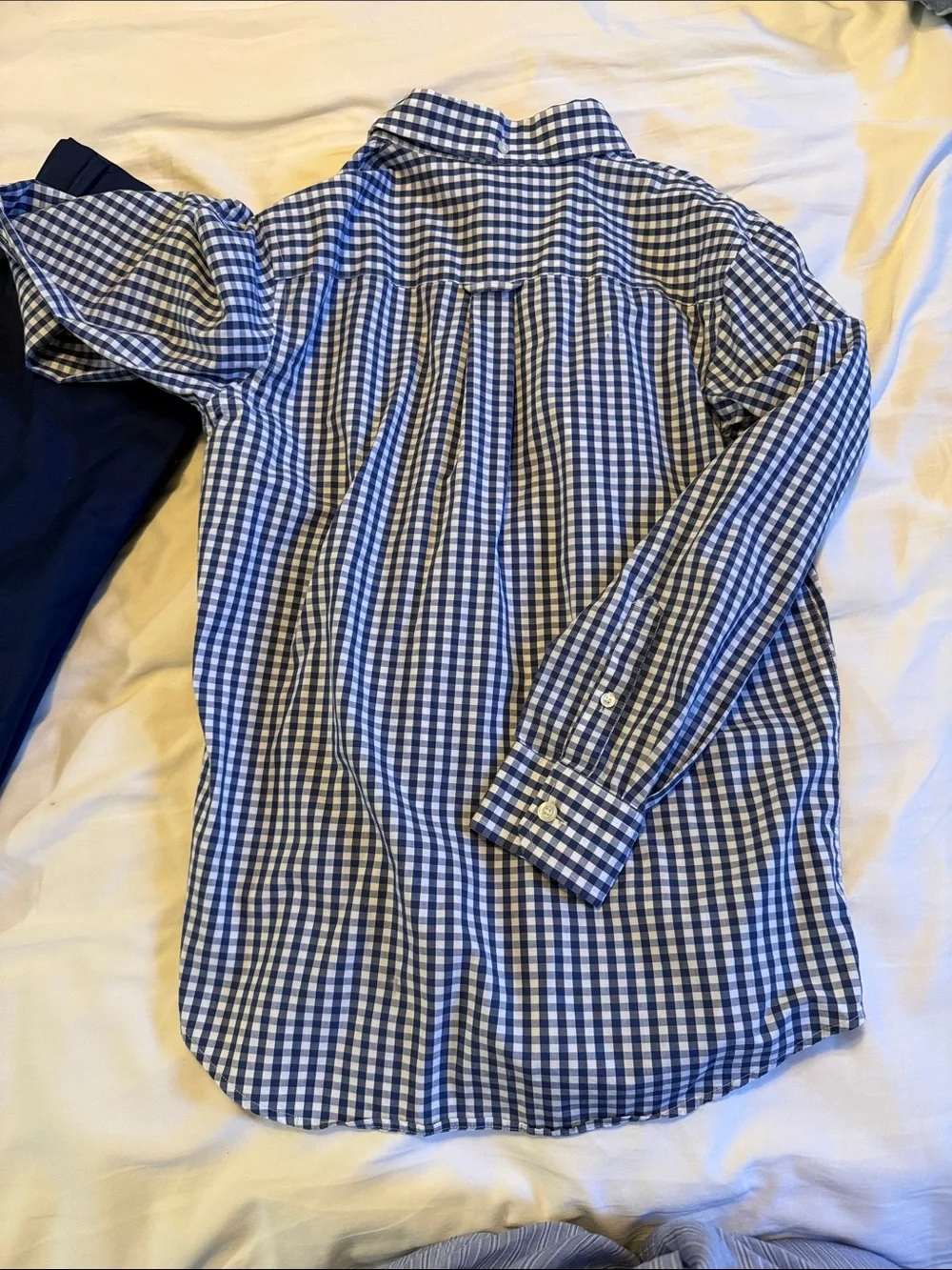 GAP Blue and White Gingham Button Shirt